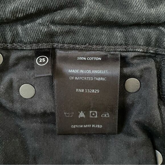 Grlfrnd Karolina High Rise Straight Crop Black Women's Short Jeans Denim - Picture 11 of 12